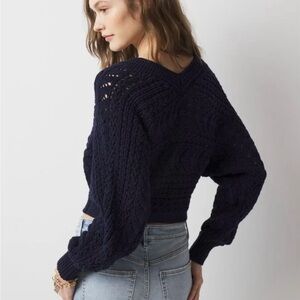 White House Black Market Deep Blue V-Neck Sweater